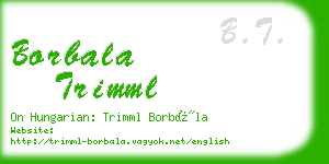 borbala trimml business card